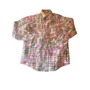 Brooks Brothers Madras Patchwork Button Down Shirt M Regular Fit Plaid Cotton
